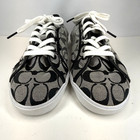 Coach Kameron Shoe Low Top Signature Logo Black Sequined Lace Up Women 10b
