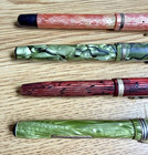 Lot Of 4 - Vintage Fountain Pens - Pink  Green  Burgundy Writing Instrument Pen