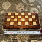 Vintage Russian Wooden Chess Set Box Excellent Condition Hand Carved Painted 54