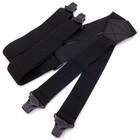 Black Heavy Duty Suspenders For Men 3 8cm Wide X-back Adjustable Elastic Trouser