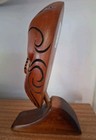 New Zealand Tiki Maori Wooden Hand-carved   Hand-painted Koruru  mask  On Stand