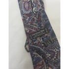 Christian Dior Necktie Mens Os Blue Red Paisley Silk Good Vintage Italian Fabric