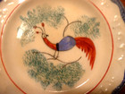 Rare Antique 19thc English Hand Painted Peafowl Spatterware Sabath Day Plate