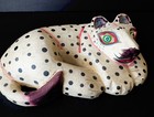 Bali Folk Wood Hand Carved   Hand Painted Wooden Jungle Lying Cat 8 25  Vintage