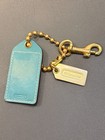Nwot Rare Coach Blue navy Hangtag Bag Charm W  Brass Chain And Snaphook