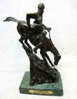 Mountain Man Frederic Remington Bronze 13  Casting Sculpture W  Marble Base
