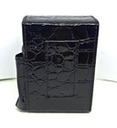 Eclipse Black Croc Pu Leather Wrapped Full Flap Kings Size Cigarette Pack Holder