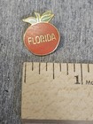 Florida Orange Enamel Lapel Pin Gold Tone Souvenir State Badge Pinback Travel