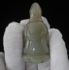 Chinese Old Natural Jade Guanyin Pendant Hand-carved Kwanyin Buddha Amulet