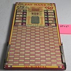 Vintage Pat-hand Poker Punchboard Trade Stimulator Gambling Game Board