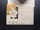 Happy Birthday Little Girl Unused Greeting Card W  Lined Envelope 1920s Nos 4x5
