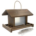 Wooden Bird Feeder Large Capacity Wood Birdfeeder For Feeding Outside Garden Wil
