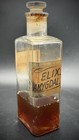 Antique Apothecary  elix  Amygdal  Co   Old Pharmacy Bottle With Glass Stopper