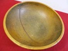 Antique 17  Primitive Turned Wood Dough Bowl Staple Repair Make-do Folk Art