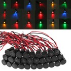 12 24 36v 10mm Led Metal Dash Pilot Panel Indicator Warning Light Lamp Car