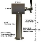  Stainless Steel Draft Beer Tower Made In Usa - 8 Faucets - Air Cooled  -pt8ss