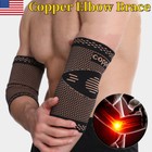Copper Elbow Brace Compression Support Sleeve Arthritis Tendonitis Joint Pain Us