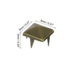 100 Pcs Pyramid Rivets For Clothing  8mm 4-jaw Square Rivets  Bronze