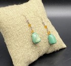 Silpada-sterling Silver Stabilized Turquoise Gold Crystal Dangle Earrings W1290