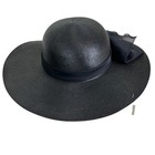 Women   s Black Wide Brim Bow Hat Wedding Derby Church Formal Fashion