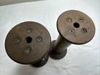 Lot Of 2 Vintage Large Wooden Industrial Textile Bobbin Spools Lestershire 9 