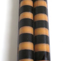 Set Of 2 Orange   Black Striped 10  Halloween Tapers New In Package Fun Candles