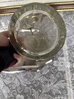 Vintage Mcm Paneled Clear Glass Ice Bucket Silver Tone Metal Swing Handle Pail