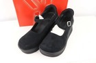 Nos Vintage Y2k Grunge Womens 10 Chunky Platform Suede Leather Shoes Mules Black