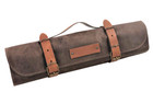 Personalized Leather Knife Roll Bag With Handle Chef Knife Storage Roll Leather