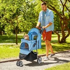 Foldable Pet Cat dog Stroller With 3 Wheels Pet Strolling Cart Travel Carrier