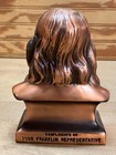 Vintage  Ben Franklin Bust  Coin Bank  Copper-tone Metal No Key