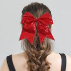 2 Pack Jumbo Red Cheerleading Bow 8 Inch Large Cheer Hair Bows Sequin Clip