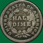 1839 Seated Liberty Half Dime Fine F Coin  50423