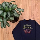 Vintage 1990s Fruit Of The Loom So Many Books So Little Time Crewneck Mens Lg