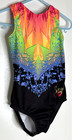 Gk Elite Cs Gymnastics Leotard Child Small S Simone Multicolor Elastic Straps
