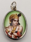Krishna With Flute Hindu God Of Love Compassion Om Amulet Pendant Charm Talisman