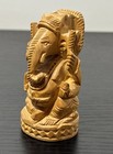 Hindu God Ganesha Statue Hand Carved Wood Sculpture Figurine 3 25    Tall
