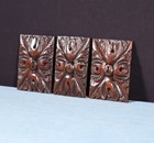 Set Of 4  French Antique Highly Carved Corbels trim brackets Solid Oak Wood