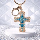 Rhinestone Key Chain Ring Bag Charms Bling Sparkle Silver Gold Hearts Crosses