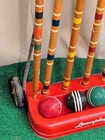 Vtg Croquet Player Set W  Rolling Cart   Stand Lawn Yard Game Lawnplay Lawn Play