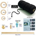 Black Macrame Plant Hanger Kit - 109 Yards 3mm Cord Wooden Beads Rings For Ha   