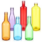  Pcs Colored Glass Bottles Shapes Colorful Empty Wine Bottles Decorative 6
