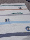 Pottery Barn Kids Colby Animal Baby Quilt Embroidered Alligator  Elephant Lion 