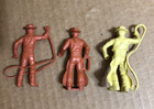 Vintage 1950 s Marx Roy Rogers Rodeo Ranch 3 Cowboys 60mm Soft Vinyl Plastic   