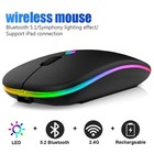 Rgb Wireless Bluetooth Mouse Rechargeable Led Gaming Mice 3600dpi Laptop Pc