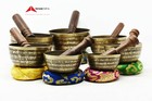 Chakra Healing Tibetan Singing Bowls  Set Of 7 For Meditation-handmade In Nepal 