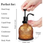 Amolliar 8 Oz Glass Vintage Soap Dispenser W plastic Pump brown   Antique Rus   