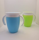 Munchkin Miracle 360 Trainer Cup Spill Proof Green blue 7 Ounce Cup 2- Count