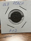 H   D Old Peach Embossed Vintage Tin Tobacco Tag