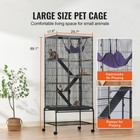 69  Metal Small Animal Cage 4-tier Rolling Ferret Cage With Tray 3 Ramps